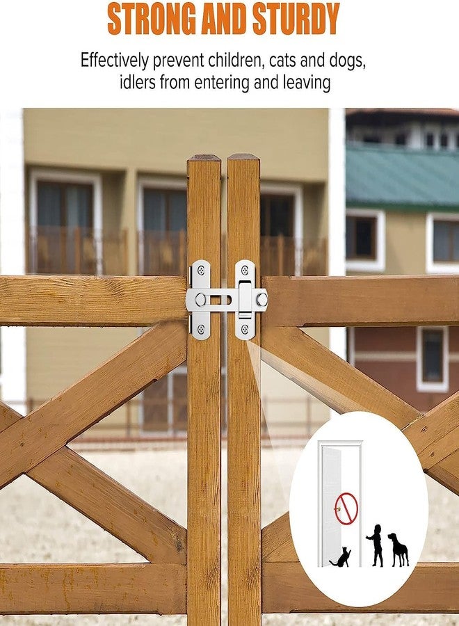 Dkriva مزلاج بوابة من الفولاذ المقاوم للصدأ من Dkriva، قفل باب وقفل مزلاج محمول، قفل مزلاج باب أمان قلاب مناسب للحظيرة، الحديقة، الحمام، الأماكن الخارجية، المرآب، النافذة، الباب المنزلق (قطعة واحدة) - Image 5